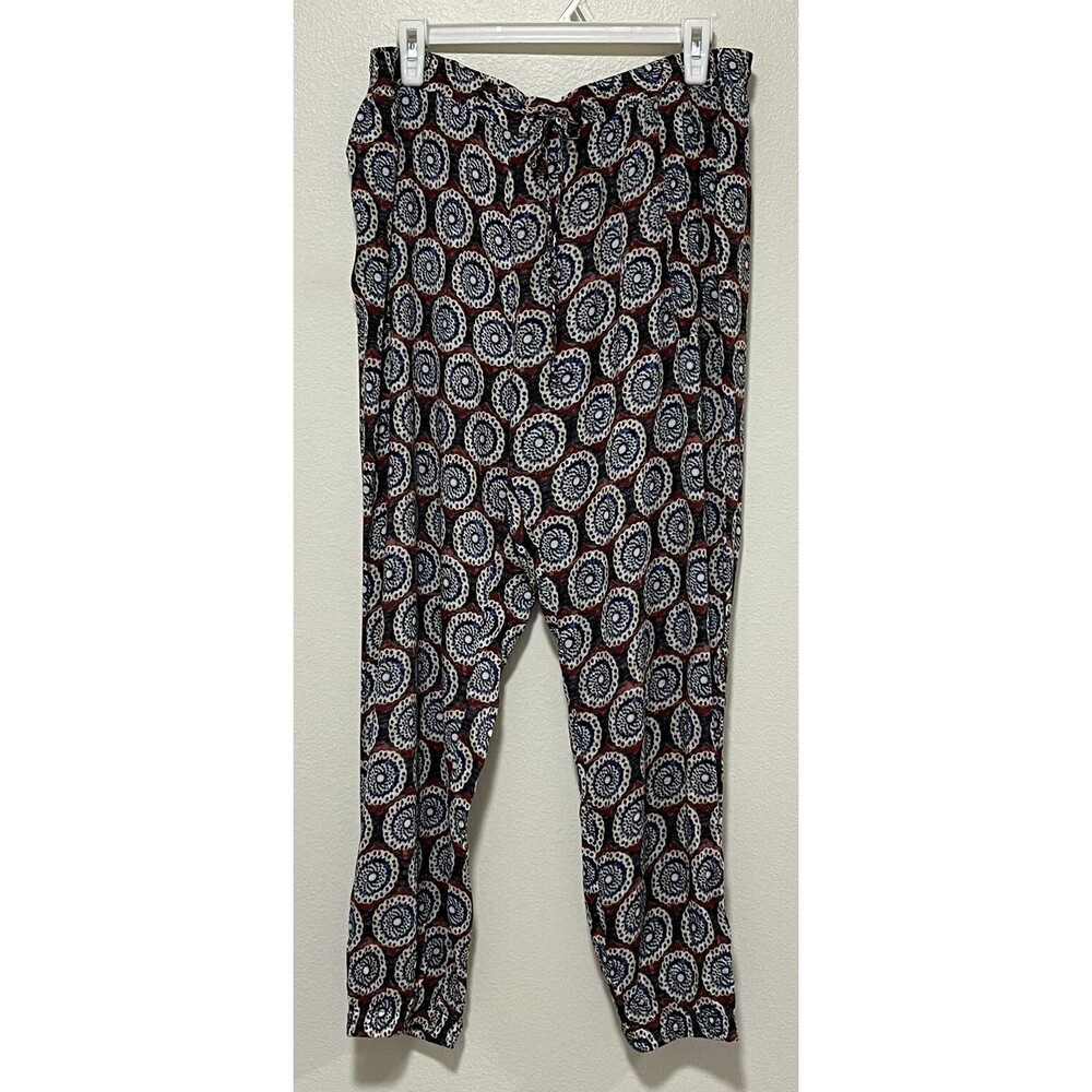 Sundance Lightweight Jogger Size XL Geometric Print Pull On Zip Ankle Boho Beach